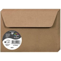 Dekoratyvinis kraft popieriaus vokas POLLEN, Clairefontaine, C6 (114x162mm), 120gsm, rudos sp.