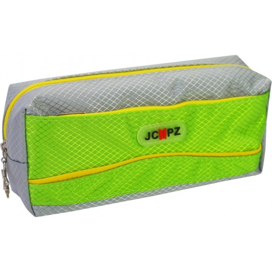 Penalas JCPZ, CoolForSchool, 200x85x45 mm, su 2-iem skyriais, pilkos/žalios sp.