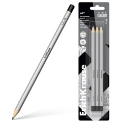 Grafitinių pieštukų rinkinys ART, ErichKrause, 3 vnt. (H, HB, B), blisteryje