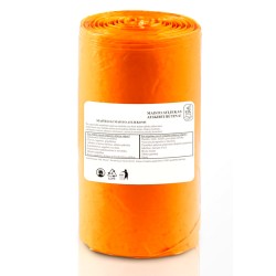 Maišeliai maisto atliekoms, 450x510mm, 8 litrai, 25 vnt., 30mkr, LDPE plastikas, oranžinės sp.