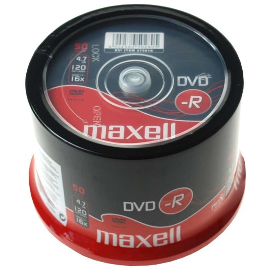 DVD-R diskai MAXELL, 4,7 GB, 16X, 120 min., 50 vnt., rietuvėje