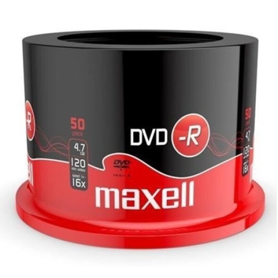 DVD-R diskai MAXELL, 4,7 GB, 16X, 120 min., 50 vnt., rietuvėje