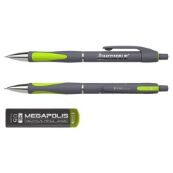 Automatinis pieštukas MEGAPOLIS CONCEPT, ErichKrause, 0.5 mm, HB, su 20 papildomų grafitų, blisteryje