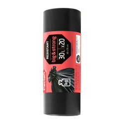 Šiukšlių maišai PACLAN, 30 litrų, 20 vnt., 25 mkr, LDPE plastikas, juodos sp.