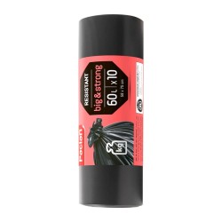 Šiukšlių maišai PACLAN, 60 litrų, 10 vnt., 30 mkr, LDPE plastikas, juodos sp.