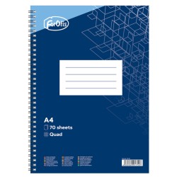Bloknotas FOROFIS, A4, langeliais, 70 lapų, 60gsm, su spirale šone