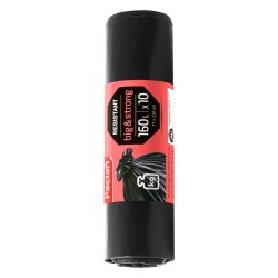 Šiukšlių maišai PACLAN, 160 litrų, 10 vnt., 50 mkr, LDPE plastikas, juodos sp.
