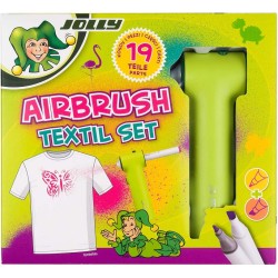 Purškiamų tekstilinių flomasterių rinkinys AIRBRUSH TEXTIL SET, Jolly