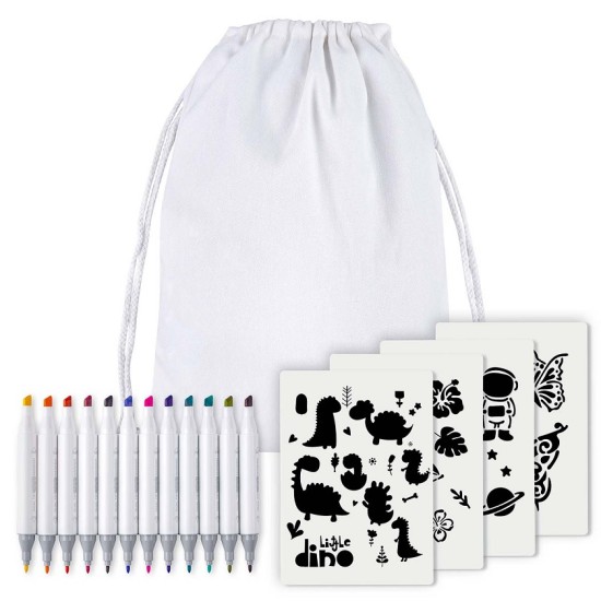 Purškiamų tekstilinių flomasterių rinkinys AIRBRUSH TEXTIL SET, Jolly
