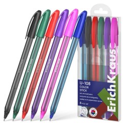 Ultra glide tušinukų rinkinys U-108 STICK COLOR, ErichKrause, 1.0mm, 6 sp.