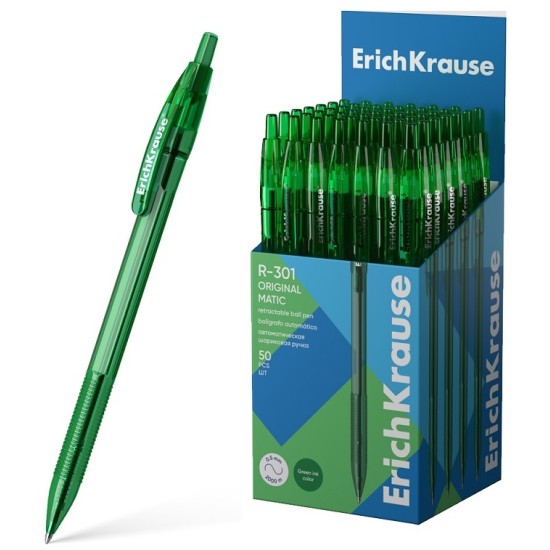 Automatinis tušinukas R-301 ORIGINAL MATIC, ErichKrause, 1.0mm, žalios sp.