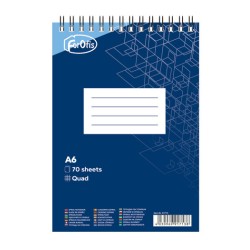 Bloknotas FOROFIS, A6, langeliais, 70 lapų, 60gsm, su spirale viršuje