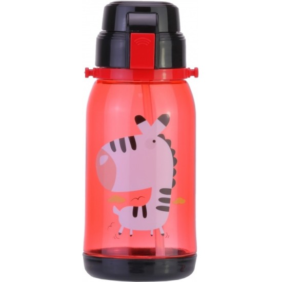 Gertuvė ZEBRA, CoolForSchool, 650ml, su užrakinamu dangteliu, permatomos raudonos sp. tritano plastikas