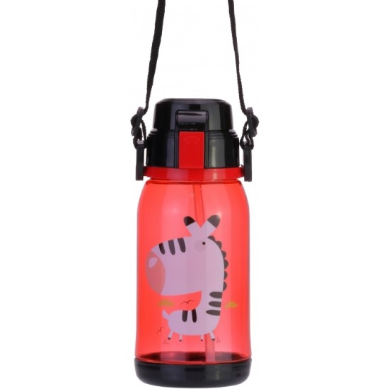 Gertuvė ZEBRA, CoolForSchool, 650ml, su užrakinamu dangteliu, permatomos raudonos sp. tritano plastikas