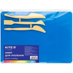 Lentelė plastilinui KITE, 250x180mm, su 3 įrankiais, mėlynos sp.