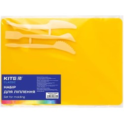 Lentelė plastilinui KITE, 250x180mm, su 3 įrankiais, geltonos sp.