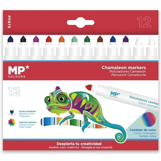 Flomasteriai CHAMELEON MAGIC, MP, 10 sp. + 2 spalvos keitikliai