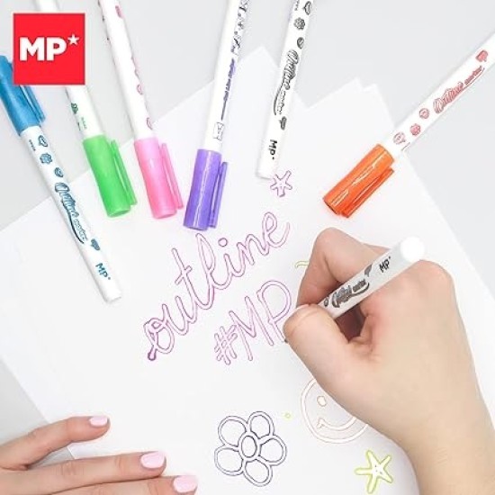 Spalvotų žymeklių rinkinys BE CREATIVE, MP, 8 metalizuotos + sidabro sp.