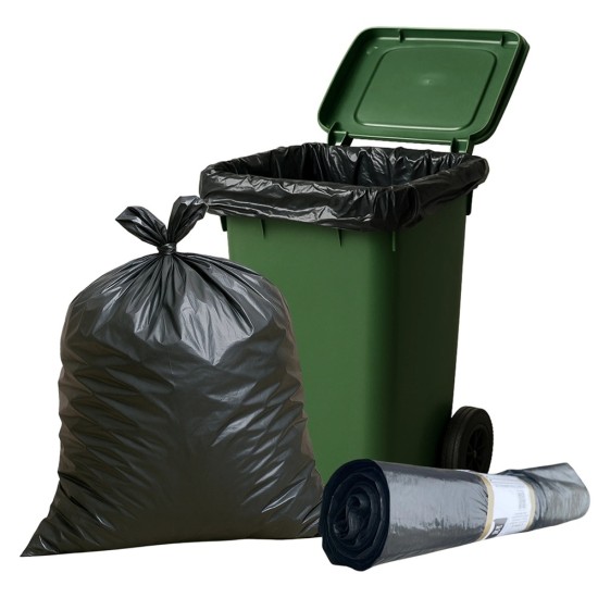 Šiukšlių maišai GREEN WAY, 300 litrų, 5 vnt., 50 mkr, LDPE plastikas, juodos sp.
