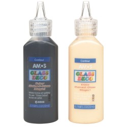 Vitražinių dažų kontūras GD22D24BG, AMOS, 22ml, juodos/aukso sp.