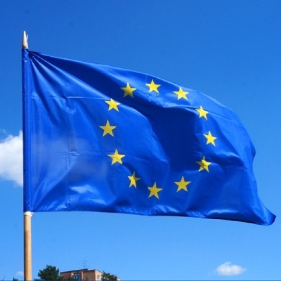 Europos Sąjungos vėliava, 100x170 cm, kotinė, su kišene ir raišteliais