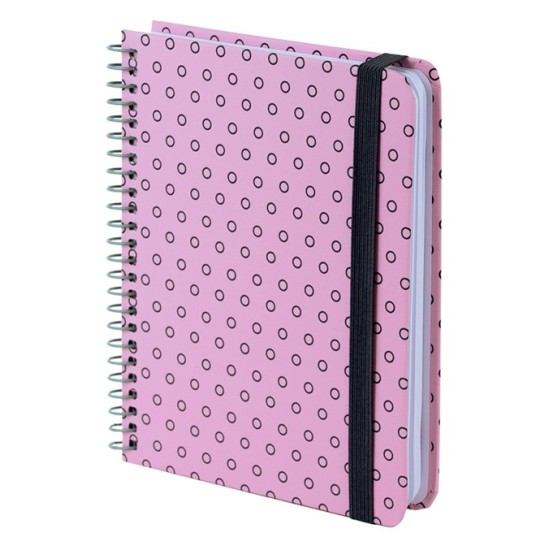 Bloknotas AXENT, B6+, langeliais, 120 lapų, 80gsm, su spirale šone, rožinės sp.