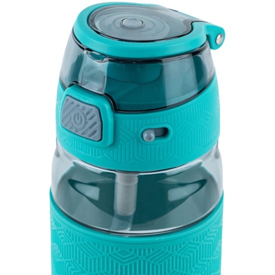 Gertuvė KITE, 600ml, su užrakinamu dangteliu, žalios sp. tritano plastikas