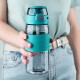 Gertuvė KITE, 600ml, su užrakinamu dangteliu, žalios sp. tritano plastikas