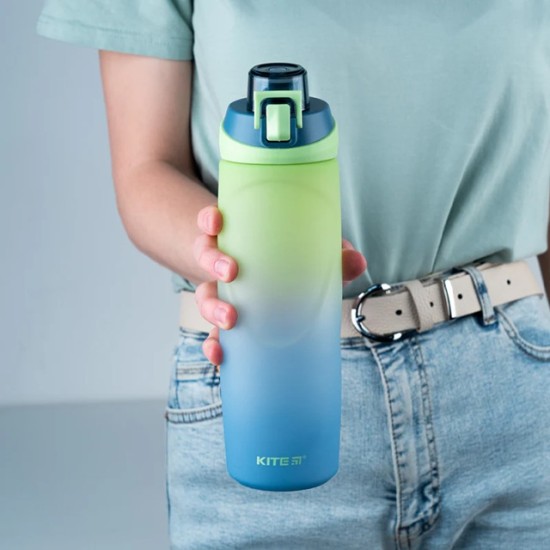 Gertuvė KITE, 760ml, su užrakinamu dangteliu, mėlynos/žalios sp. tritano plastikas