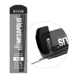Grafitai automatiniams pieštukams MEGAPOLIS CONCEPT, ErichKrause, 0.5mm, HB, 20 vnt.
