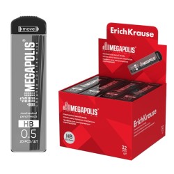 Grafitai automatiniams pieštukams MEGAPOLIS CONCEPT, ErichKrause, 0.5mm, HB, 20 vnt.