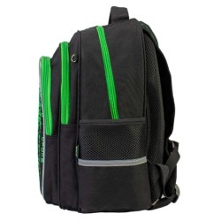 Mokyklinė kuprinė MAXI, 3-jų skyrių, 380x280x190mm, 850g, juodos sp.