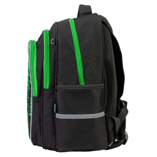 Mokyklinė kuprinė MAXI, 3-jų skyrių, 380x280x190mm, 850g, juodos sp.