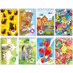 Bloknotas, A7, langeliais, 40 lapų, 70gsm, su spirale viršuje