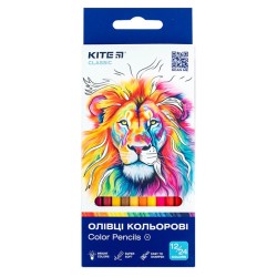 Dvipusiai spalvoti šešiabriauniai pieštukai CLASSIC, Kite, 12 vnt.= 24 sp.