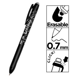 Ištrinamas automatinis gelinis rašiklis MP, 0.7mm, juodos sp.