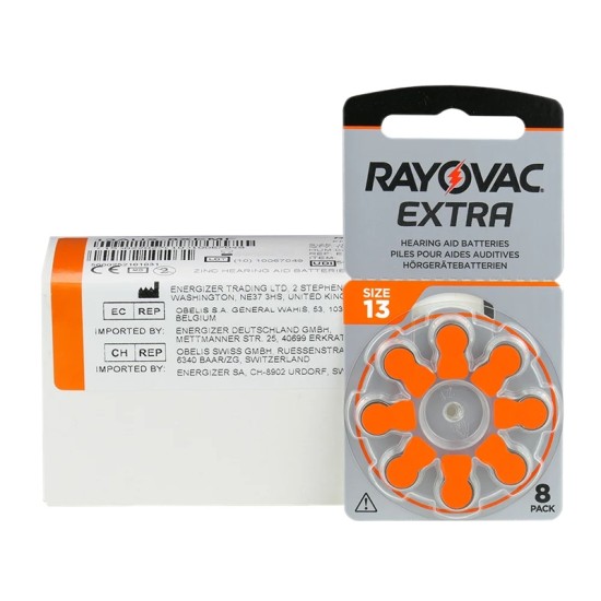 Elementai klausos aparatams RAYOVAC Extra, 13 PR48, 8 vnt.