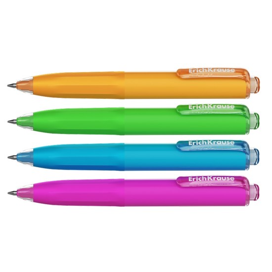Automatinis tušinukas POCKET PEN NEON, ErichKrause, 0.5mm, mėlynos sp.