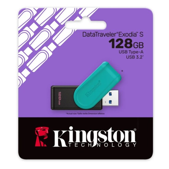 USB laikmena KINGSTON DataTraveler Exodia S, 128 GB, 3.2 Gen 1