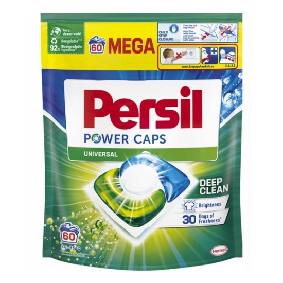 Skalbimo kapsulės PERSIL Power Caps Universal, 60 vnt.
