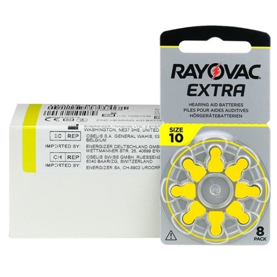 Elementai klausos aparatams RAYOVAC Extra, 10 PR70, 80 vnt.