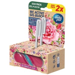WC valiklis-gaiviklis AMBI PUR Rose & Lily, 2x45 g