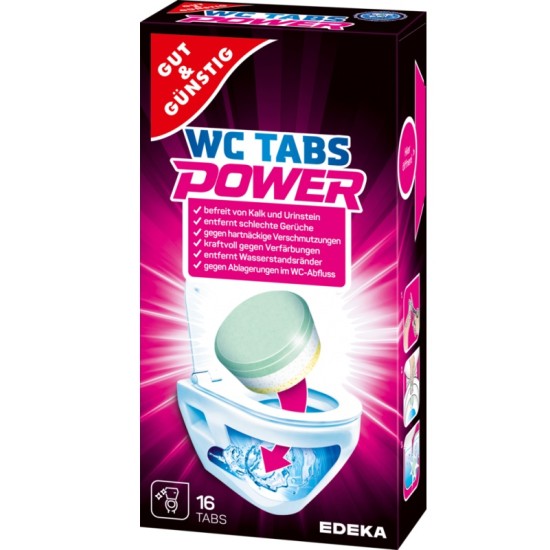 WC valymo tabletės G&G Power, 16 vnt.