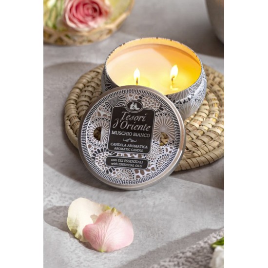 Aromatinė žvakė TESORI d'Oriente Muschio Bianco, 200g