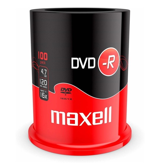 DVD-R diskai MAXELL, 4,7 GB, 16X, 120 min., 100 vnt., rietuvėje