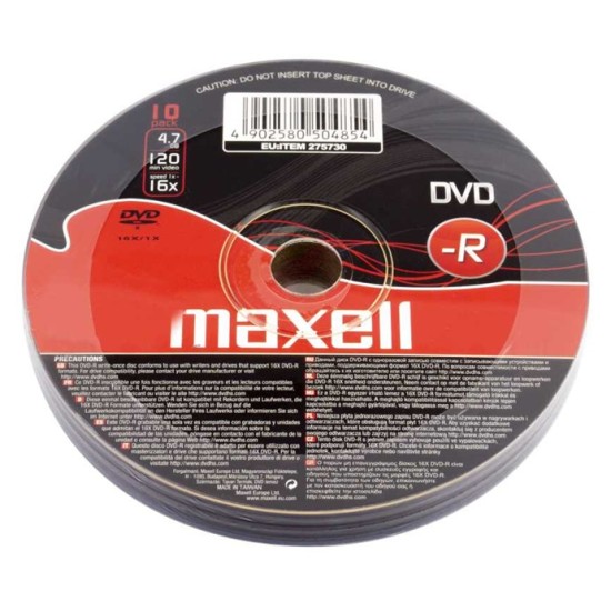DVD-R diskai MAXELL, 4,7 GB, 16X, 120 min., 10 vnt.