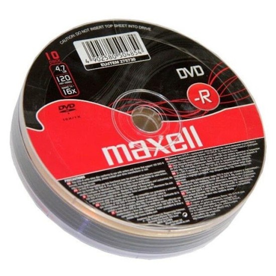 DVD-R diskai MAXELL, 4,7 GB, 16X, 120 min., 10 vnt.