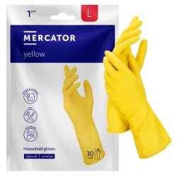 Buitinės pirštinės MERCATOR, L dydis, geltonos sp.