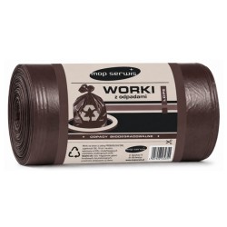 BIO šiukšlių maišai MOP SERWIS, 60 L, 10 vnt., suyrantys, rudos sp.