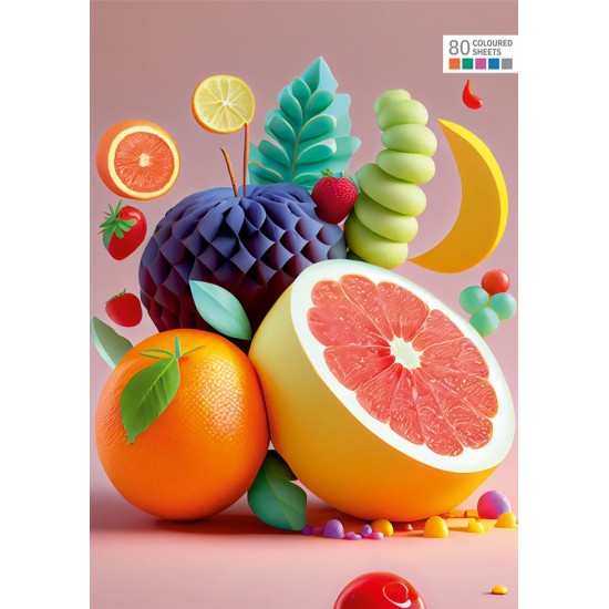 Sąsiuvinis COLOUR, A5, langeliais, 80 lapų, 70gsm, spalvotomis kraštinėmis